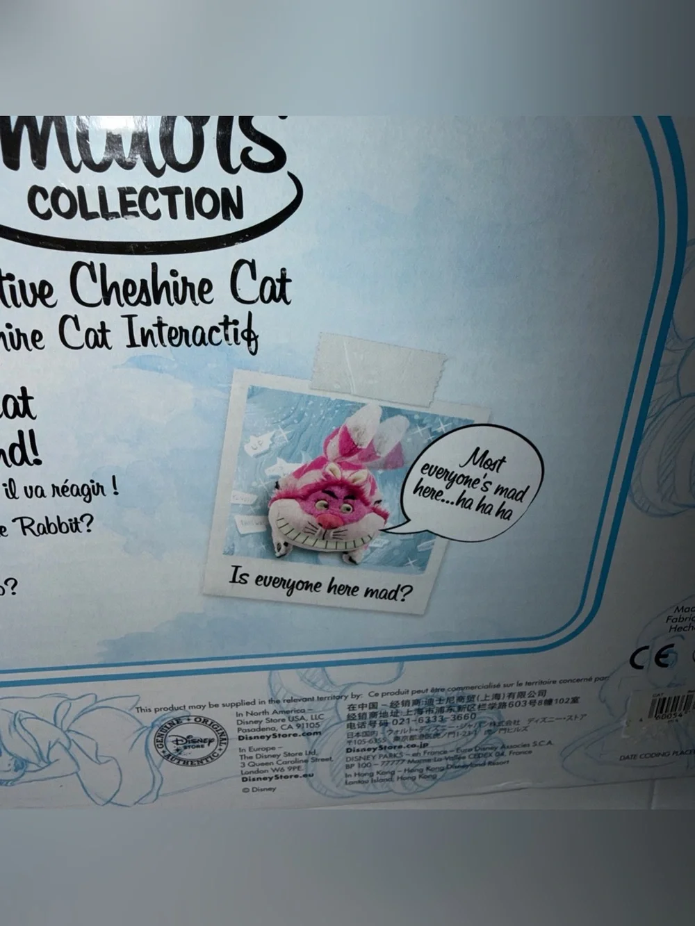 Disney Store Cheshire Cat Interactive Talking Plush Animator Collection Glow New